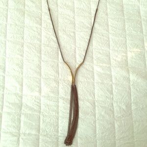 Dangle gold and silver necklace